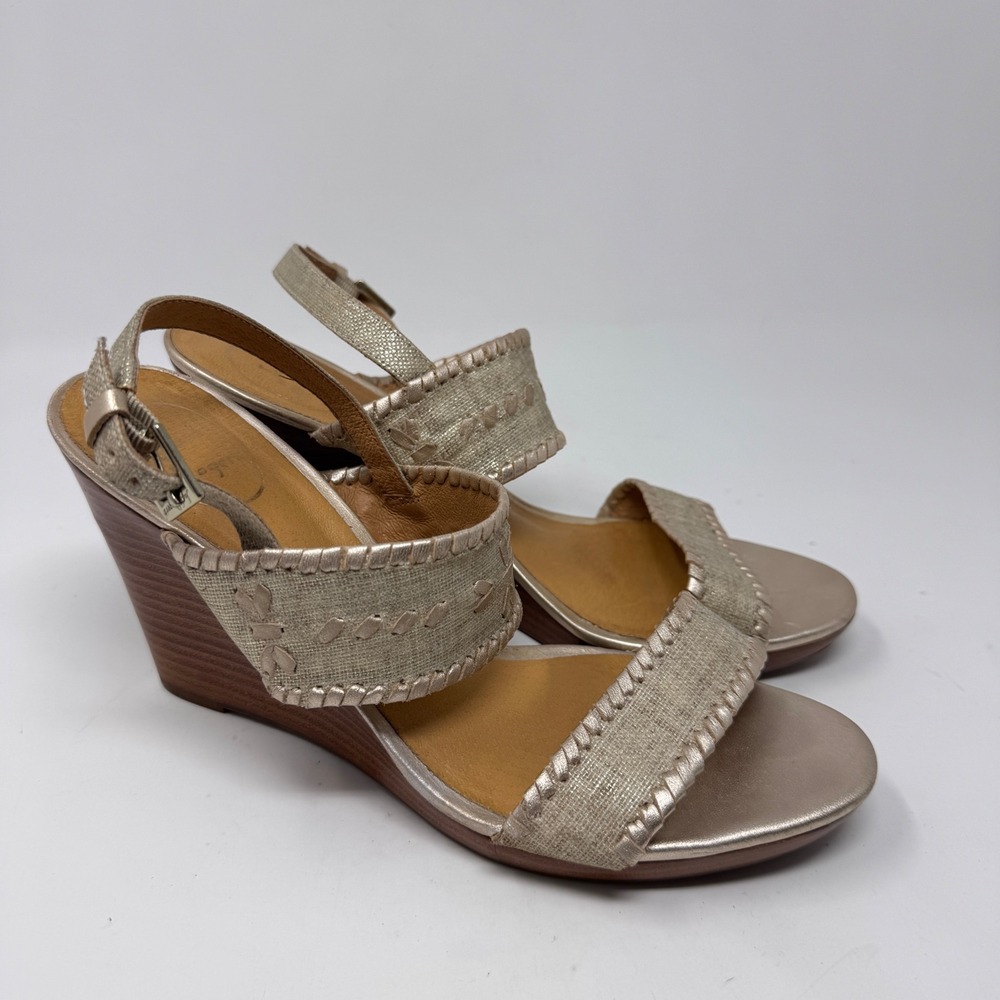 Jack Rogers Vanessa Linen Wedge Sandals  Size 11M